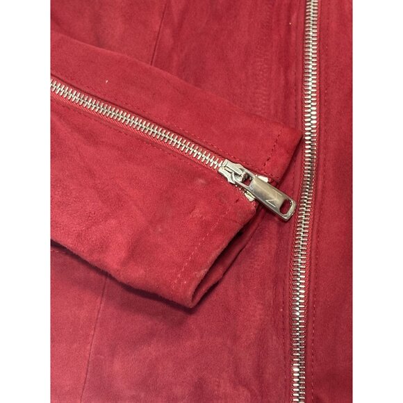 Nour Hammour Fringe Lamb Leather Jacket in Red - Picture 6 of 10
